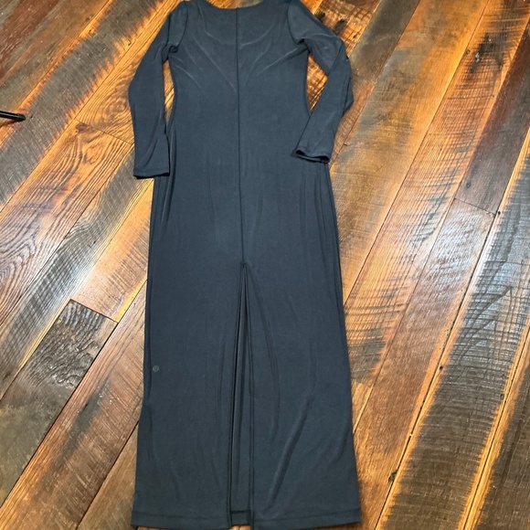 Lululemon Soft Jersey Long Sleeve Maxi Dress Black Size M - Picture 4 of 8